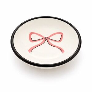 Salmon Pink Bow Ceramic Trinket Dish Jewelry Ring Tray